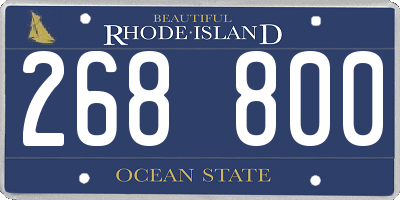 RI license plate 268800