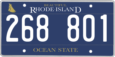 RI license plate 268801