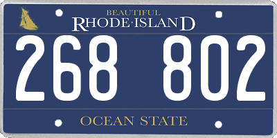 RI license plate 268802