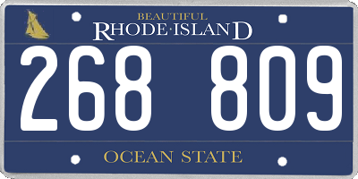 RI license plate 268809