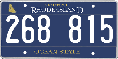 RI license plate 268815