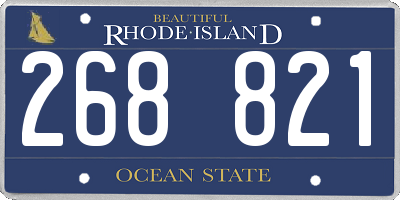 RI license plate 268821