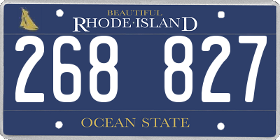 RI license plate 268827