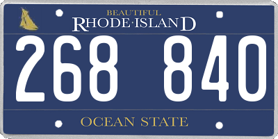 RI license plate 268840