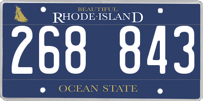 RI license plate 268843