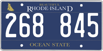 RI license plate 268845