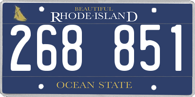 RI license plate 268851