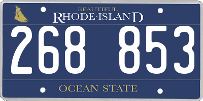 RI license plate 268853