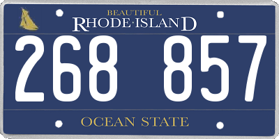 RI license plate 268857
