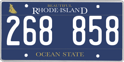 RI license plate 268858