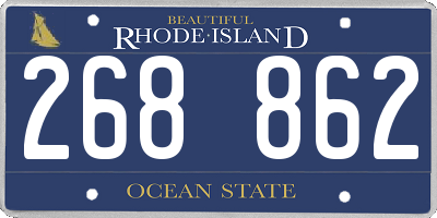 RI license plate 268862