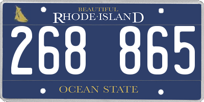 RI license plate 268865