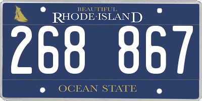 RI license plate 268867
