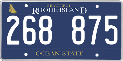 RI license plate 268875