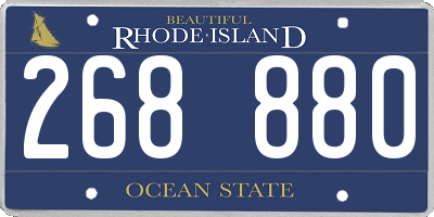 RI license plate 268880