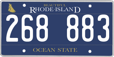 RI license plate 268883