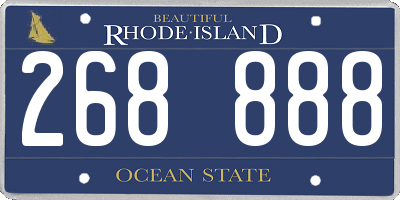 RI license plate 268888
