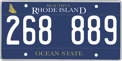 RI license plate 268889