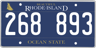 RI license plate 268893