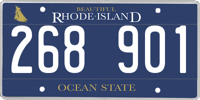 RI license plate 268901