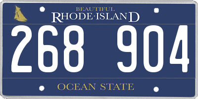 RI license plate 268904