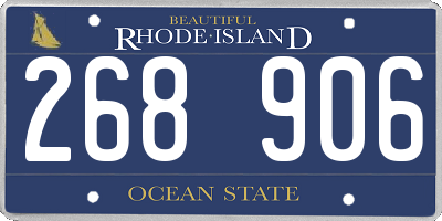 RI license plate 268906