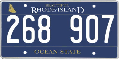 RI license plate 268907