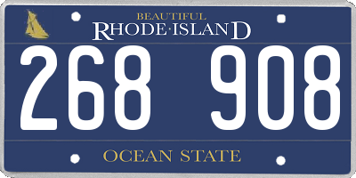 RI license plate 268908