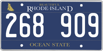 RI license plate 268909