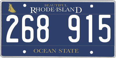 RI license plate 268915