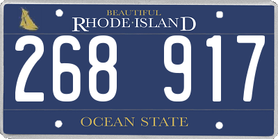 RI license plate 268917