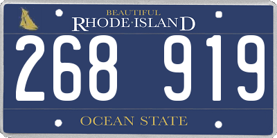 RI license plate 268919