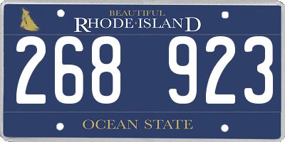 RI license plate 268923