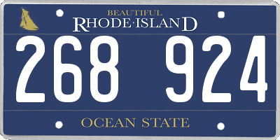 RI license plate 268924