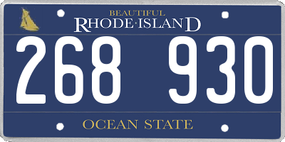 RI license plate 268930