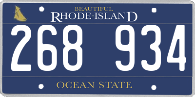 RI license plate 268934