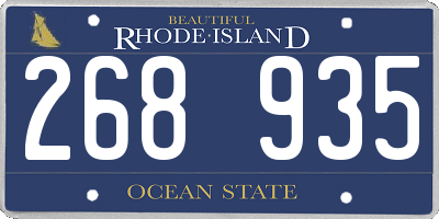 RI license plate 268935