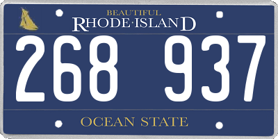 RI license plate 268937