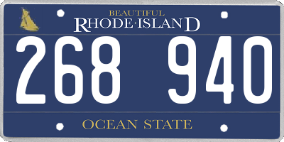 RI license plate 268940