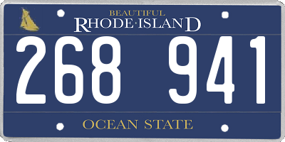RI license plate 268941