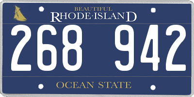 RI license plate 268942