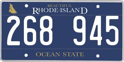RI license plate 268945