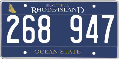 RI license plate 268947