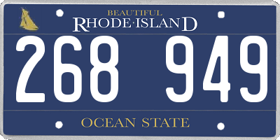 RI license plate 268949