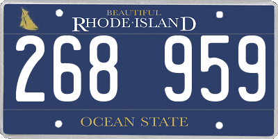 RI license plate 268959