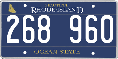 RI license plate 268960