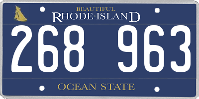 RI license plate 268963