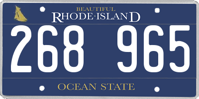 RI license plate 268965