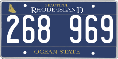 RI license plate 268969