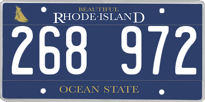 RI license plate 268972